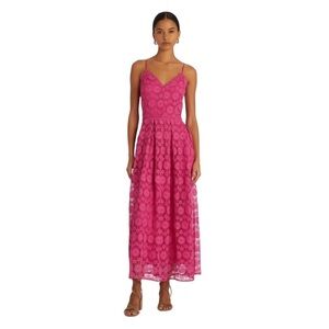Marie Oliver Nyla Dress Pink Crochet 4 Camellia